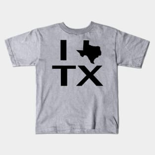 I Love Texas with State Outline Kids T-Shirt